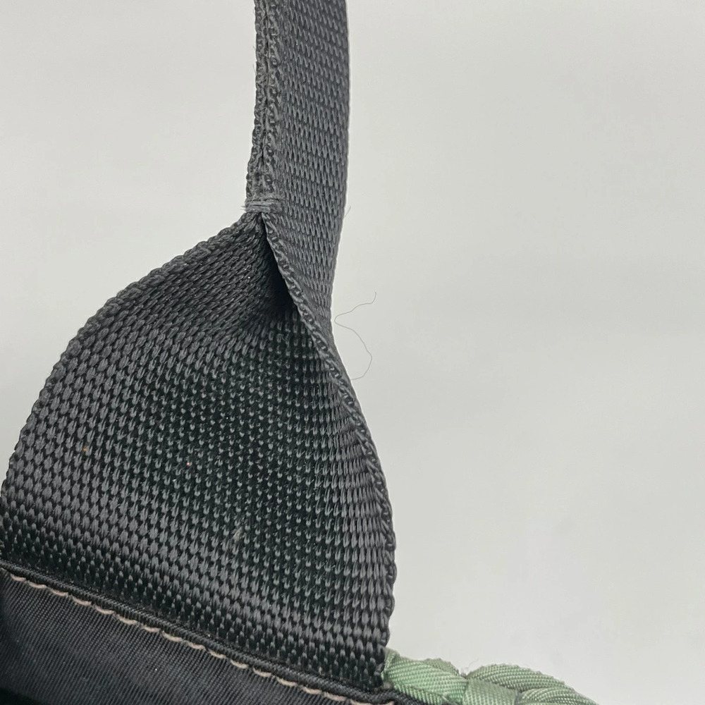 Prada Logo Plate Tote Bag Shoulder Woven Green - Picture 4 of 7